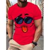 Men's Summer Plus Size Comfortable Casual 3D Unique Expression Printed T-shirt- Soft Medium Stretch Polyester Fabric Summer Mens Relaxed Fit Clothing