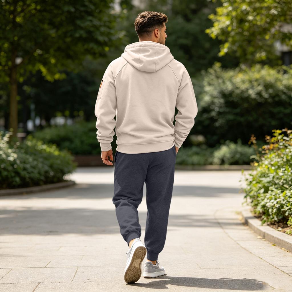 Men's Casual Hoodie and Jogger Set - Long Sleeve Drawstring Sweatsuit with Multiple Pockets for Fall Winter (Dark Gray)
