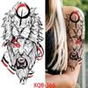 1 PC 210*114MM  Mermaid Temporary Tattoo For Women Men Realistic Fox Lion Flower Tattoos Sticker Back Arm Disposable Death Skull Fake Tatoo