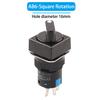 1PCS Knob Rotary Switch 16mm 3/6 Position Small Square&Round Emergency Stop  Switch Start Up Power Switch With Key Switch AB6
