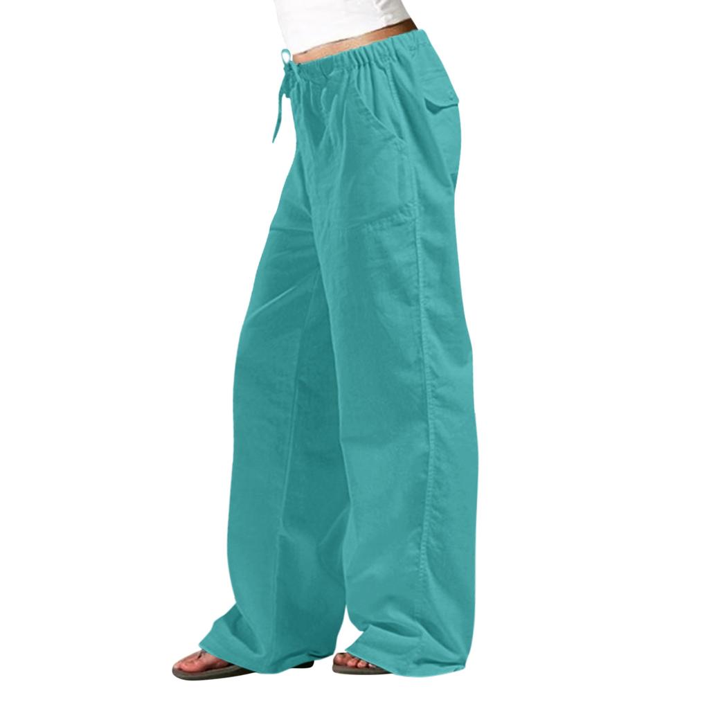 Women's High Waist Loose Cotton Linen Streetwear Pants