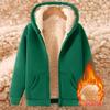 Spring and Autumn Lamb Fleece Jacket Men's Plus Velvet Men's Sweater Black Jacket Youth Hooded Jacket