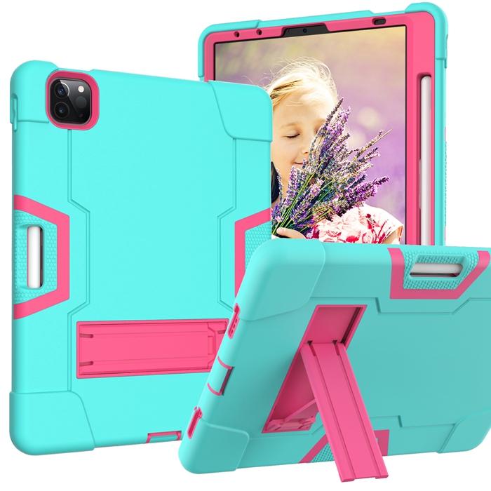 Defender Case for iPad Pro 11 Inch 2018 /2020 /2021 Heavy Duty Shockproof Rugged Armor Tablet Cover + Pencil Holder Kickstand