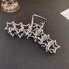 Silver Metal Geometric Shark Hair Clip for Thick Hair