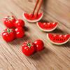 Red Tomatoes Ceramic Chopsticks Holder Cute Red Watermelon Spring Festival Table Decoration Chopsticks Spoon Fork Rack Pillow