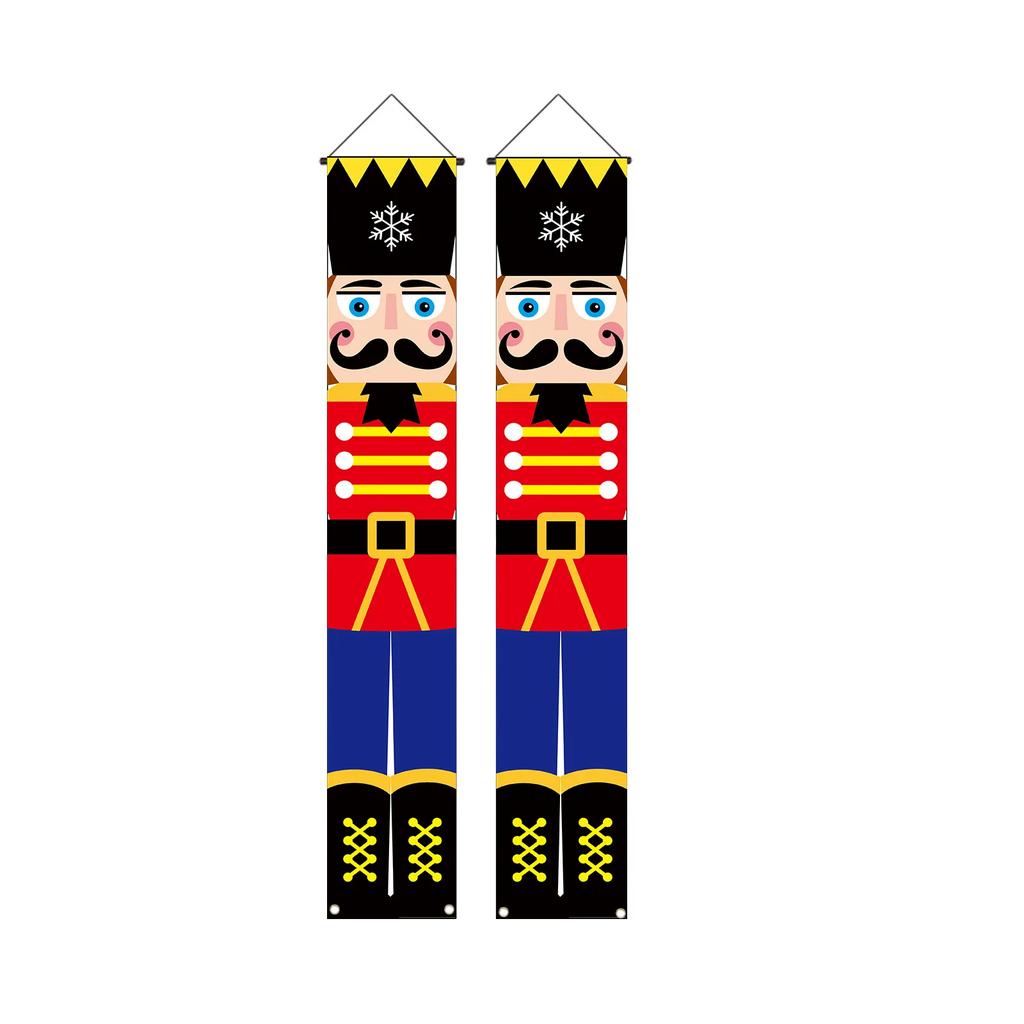 Nutcracker King Series New Christmas Couplets New Year's Party Soldiers Porch Atmosphere Decoration Door Curtains Flag Hangers