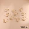 CARLIDANA Vintage Letter Heart Adjustable Gold Plated Stainless Steel 12 Zodiac Sign Zircon Letter Open Ring Jewelry Women