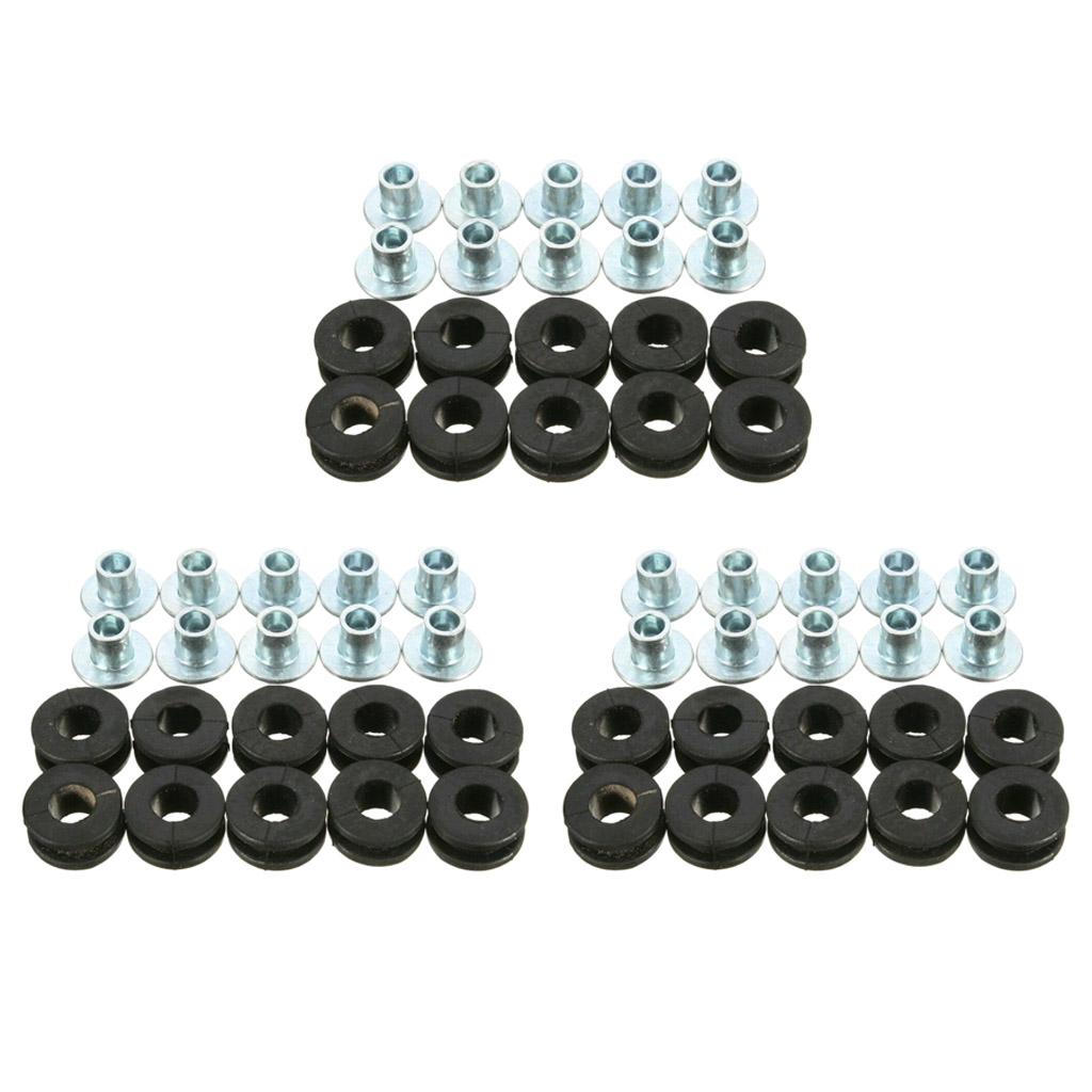 10 stk motorsykkel gummipakninger Bolterstatning for Honda for Suzuki for Kawasaki Yamaha Kåpeputer Dempere Sett Assortiment