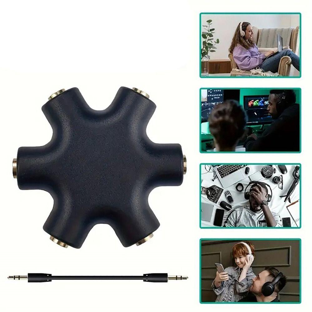 1Pcs 3.5mm Jack Multi Port Audio Splitter Adapter  Phone Laptop MP3 Player