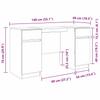 Desk with Door Grey Sonoma 140 x 49 x 76 cm Engineered Wood