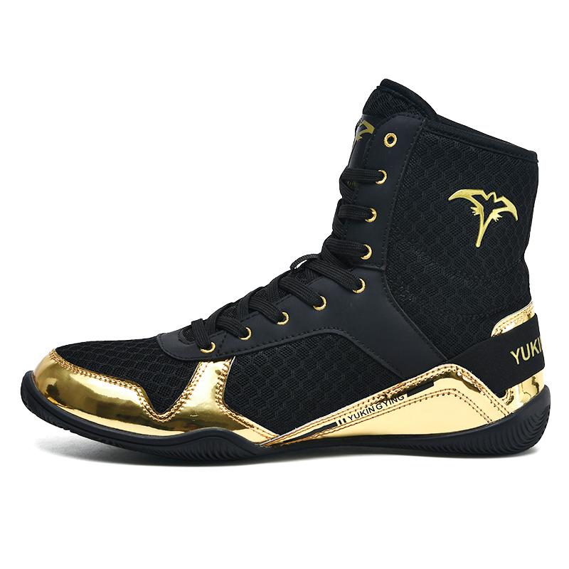 

Men Non-Slip Boxing Shoes Comfortable Original Wrestling Shoes Top Quality Equipment High Ankle Training Breathable Outdoor 39