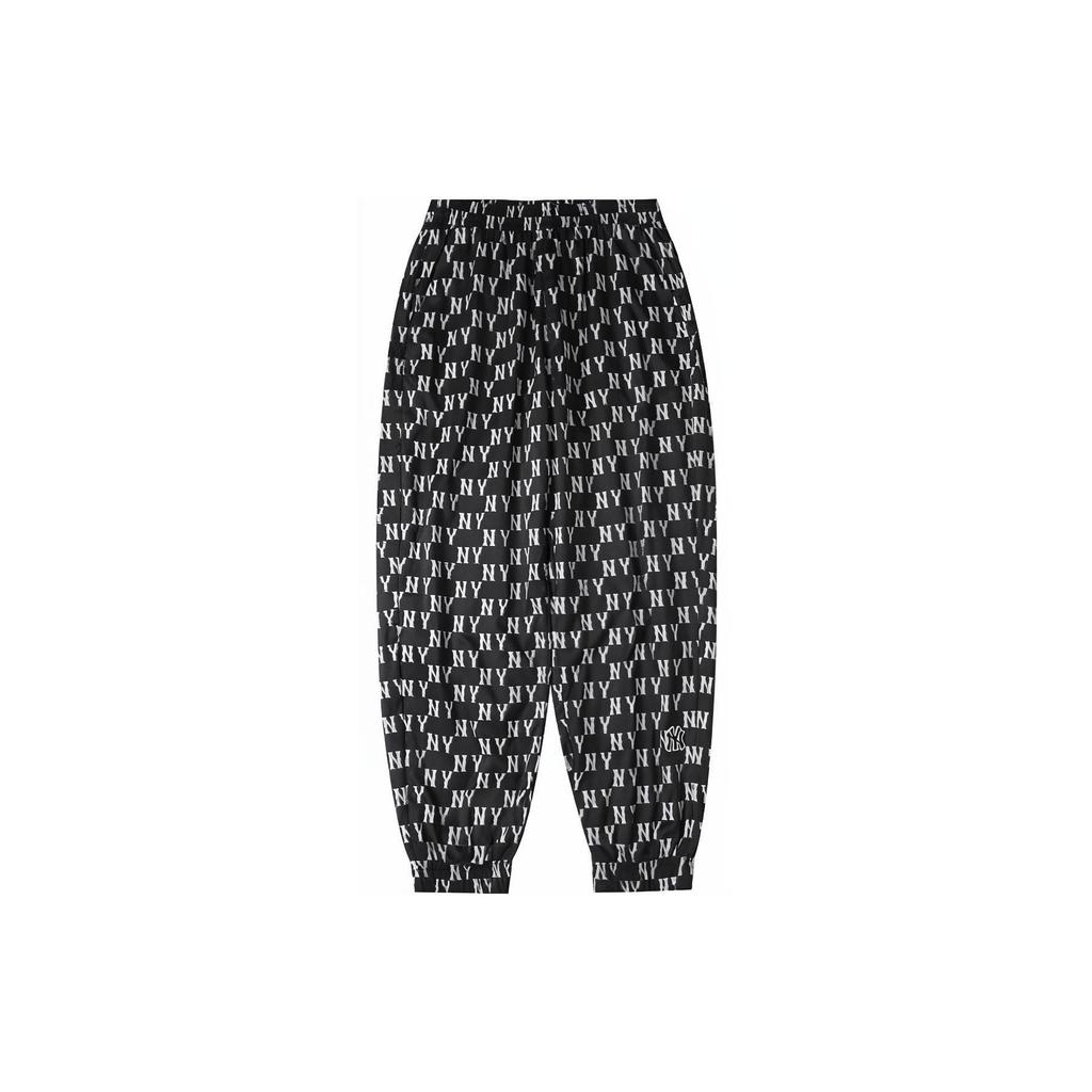 MLB FW23 New York Yankees Letter Pattern All Over Print Woven Casual Pants Unisex Pants 3AWPM0134-50BKS