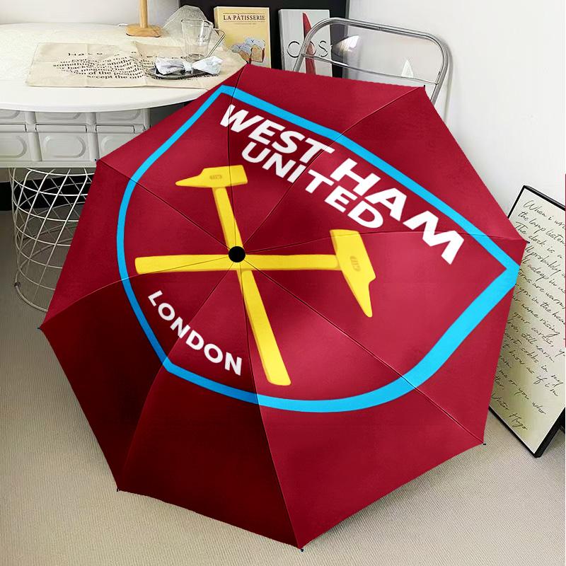 1PC West Football Printed Umbrella Folding umbrella, automatic umbrella 8-Frame for Travel, camping Fan gifts Christmas Gifts