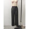 Women High Waisted Pleated Loose Pants Solid Color Casual Work Trousers