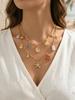 Boho Layered Ocean Charm Necklace Set Paperclip Chain Starfish Shell Seahorse Lobster Faux Pearl Summer Beach Jewelry for Women