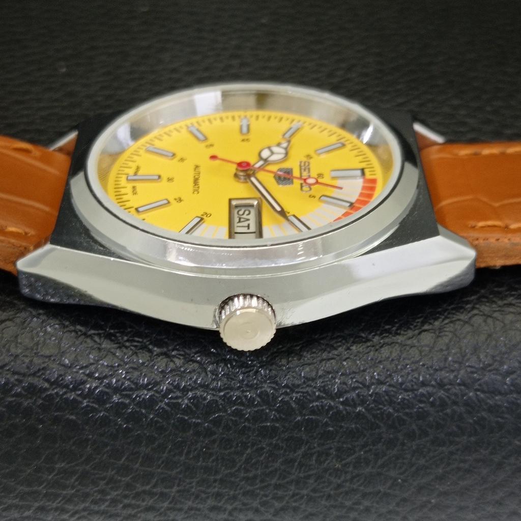 Seiko 5 AUTOMATIC VINTAGE REFURBISHED 6309A JAPAN MENS YELLOW WATCH A440890-4 Sk-a440890