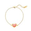Overflowing Love-heart Four-claw Inlay Crystal Necklace Ornaments Cute Sweet Bracelet  Couple