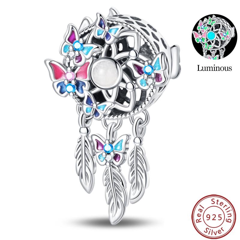 100% Copper Crescent Circular Dreamcatcher Net Lucky Blessing Series Charms Beads 3Mm Diy Fine Jewelry Making