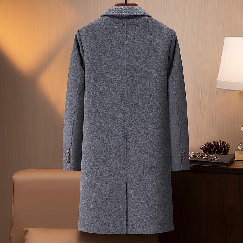 FAPAI Men's 2-in-1 Cashmere Blend Wool Coat with Detachable Down Liner
