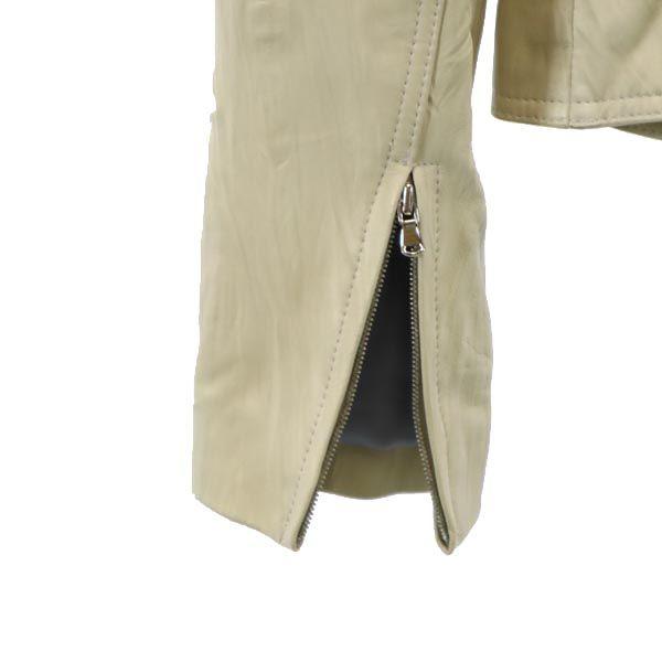 North Beach Lambskin Leather Jacket S(44) Ivory Sheep Leather Women Used