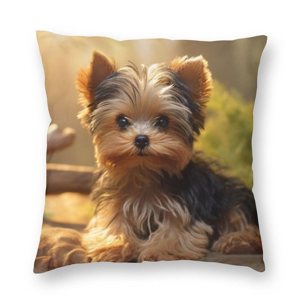 Yorkie Terrier Dog Cute Pillowcase Printed Polyester Cushion Cover Decor Pillow Case Cover Home Square cm