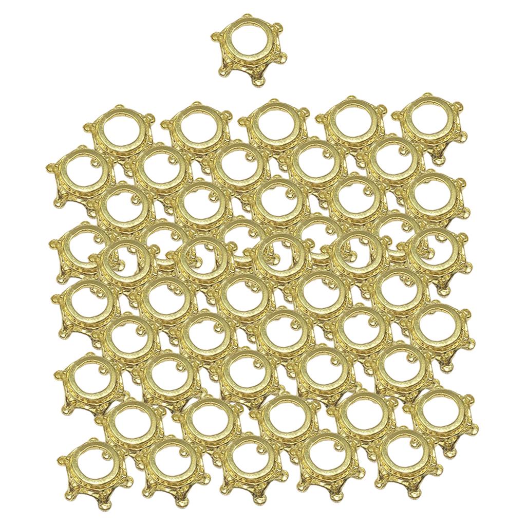 50pcs Crown Charms Beads for Jewelry Making Necklace Earrings Antique Bronze