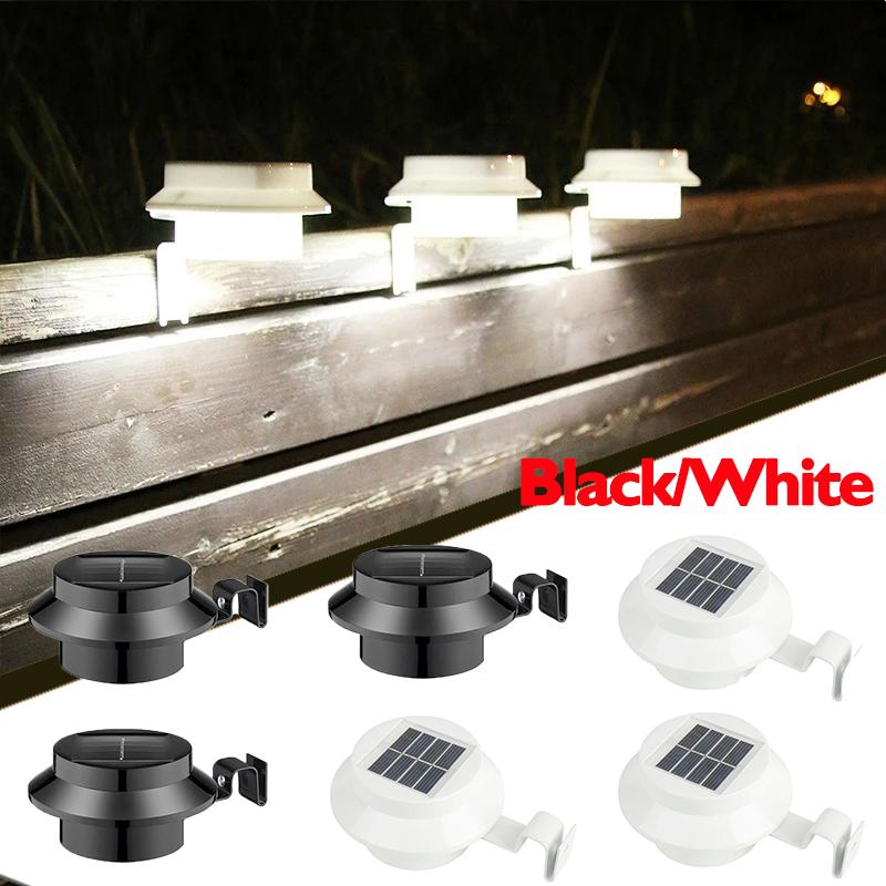 Outdoor Solar Gutter Lights 3 9 LEDs Fence Light Waterproof Security Lamps For Eaves Garden Landscape Pathway B Solar Lights