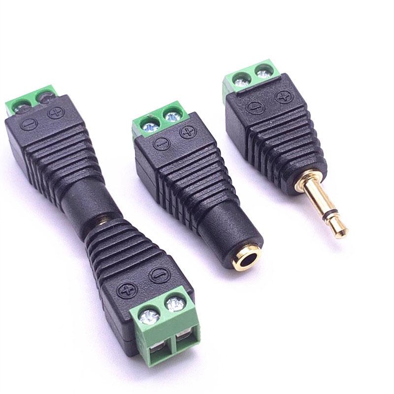 Audio Video AV 3.5mm 2 3 4 Pole Mono Stereo 3.5 Male Female AV Screw Terminal Jack 3.5 Male 3 Pin 4 Pin Terminal Block Plug