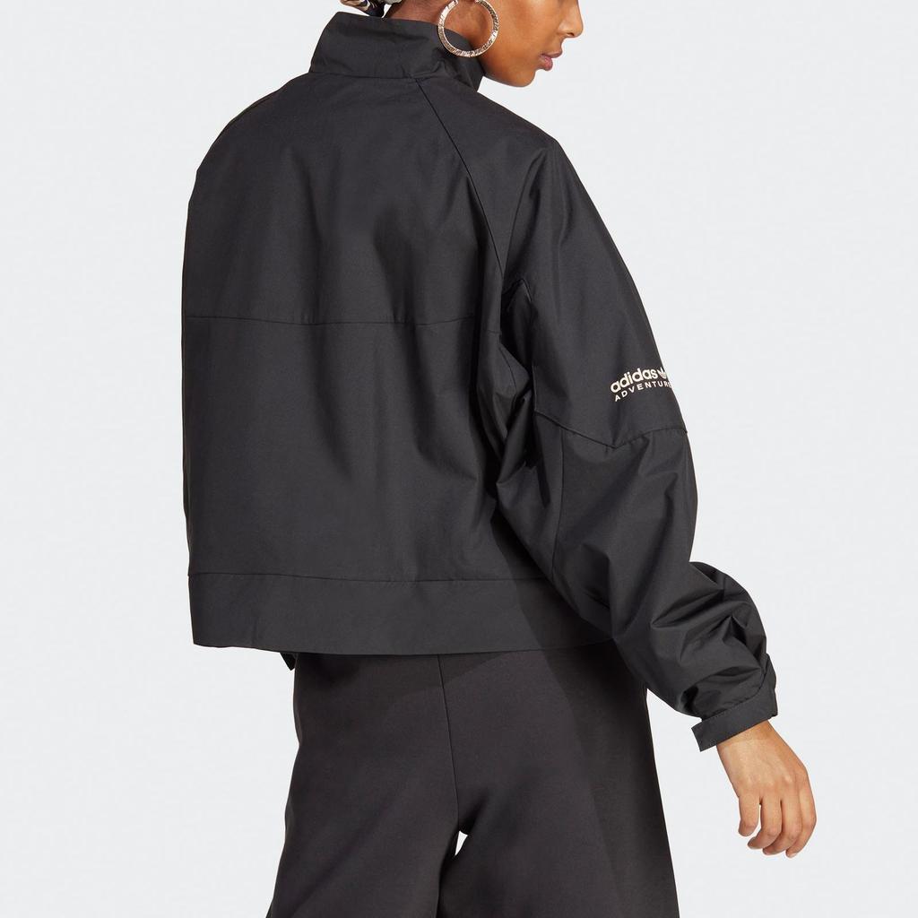 adidas Originals Women's Loose Fit Stand Collar Sports Casual Jacket Black Women IB7374