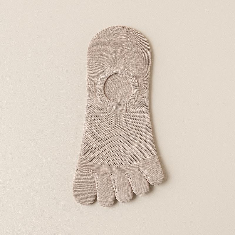 

Женские дышащие сетчатые носки с пятью пальцами - Не образующие катышков, Устойчивые к запаху, Невидимые носки-лодочки One Size темные хаки