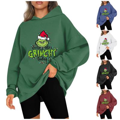 Women's Fashion Casual Hooded Sweatshirts Long Sleeve Christmas Printed Sweatshirts Top