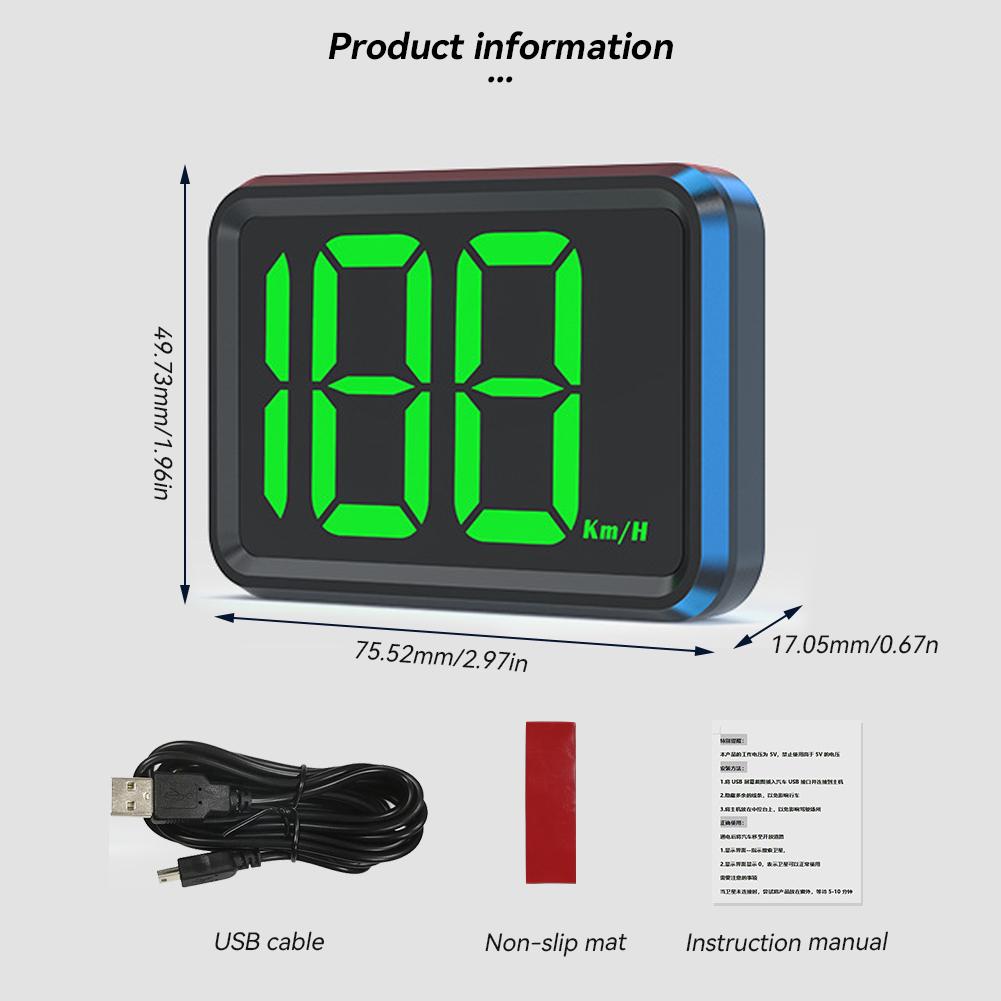 Car Speedometer HUD Head Display Digital GPS Speed Meter KMH MPH Dispaly for Truck Motorcycle Plug and Play Auto Part Accessories