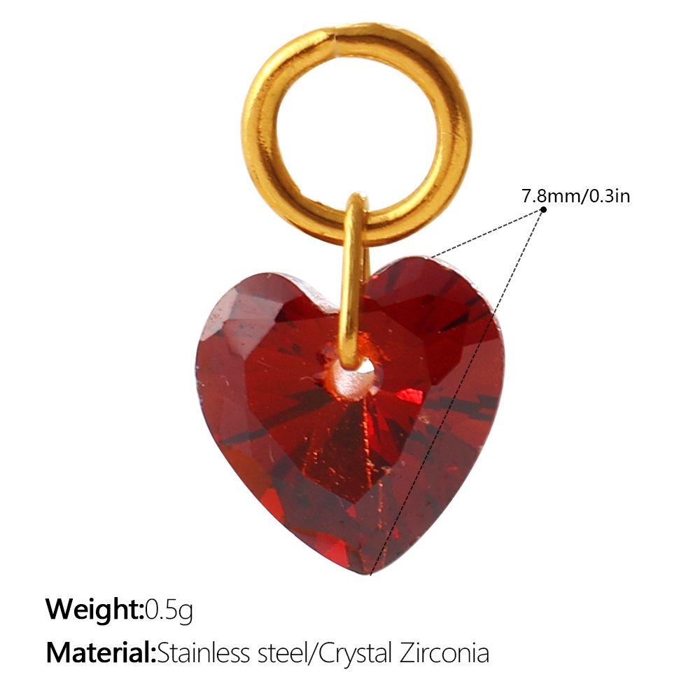 Light Luxury Colorful Heart Zircon Pendant, Colorful DIY Charm for Bracelet, Necklace & Earrings