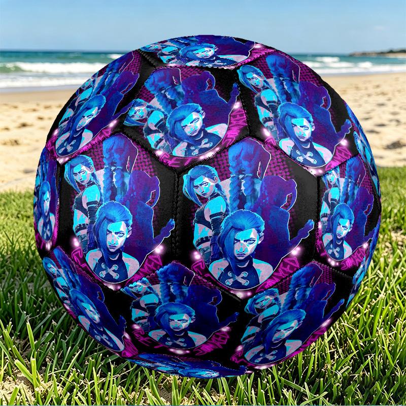 Jinx Print Size 5 Soccer Ball, PU Wear Resistant Football for Match Training and Daily Practice, Birthday Gift for Soccer Fans