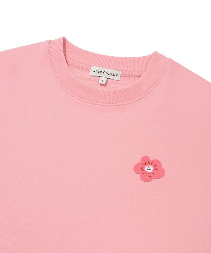 WACKY WILLY [25Fw] Women'S Lily Wappen Crop Sweatshirt Pink