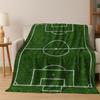 Green Black Football Field Stadium Art Flannel Blanket,Cozy Soft Throw Blanket for Home Bedroom Bed Sofa Picnic Cover Kids Gift