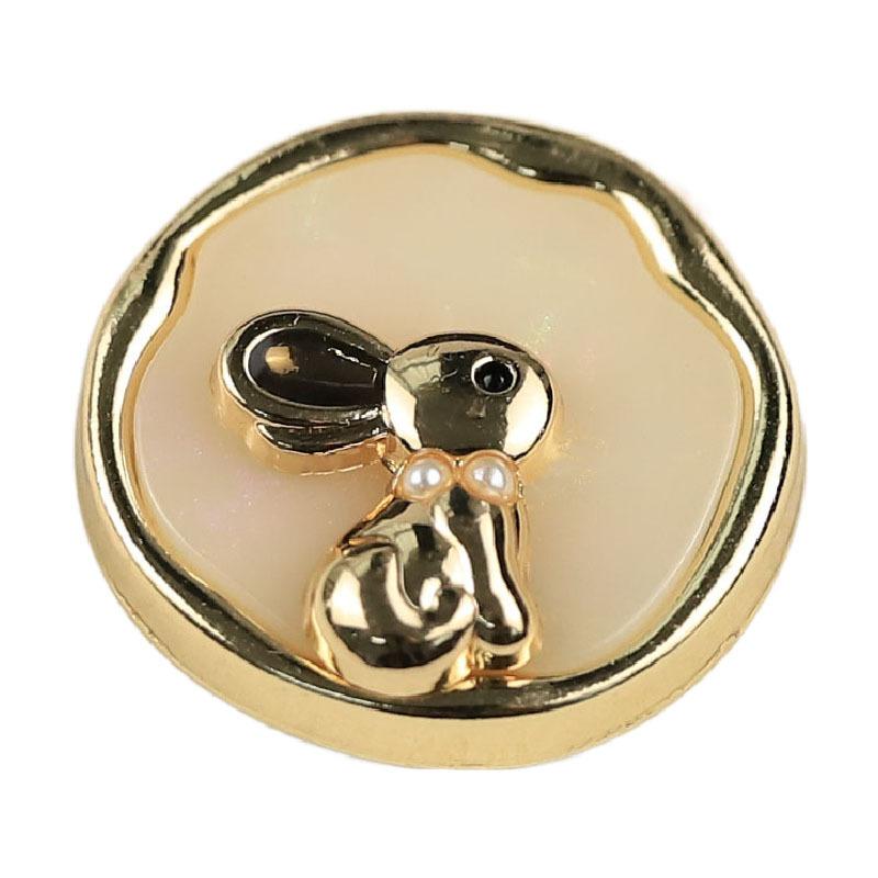 5Pcs Xiaoxiang Cute Wind Rabbit Metal Imitation Shell Buttons Blazer Fur Coat Sweater Decorative Buttons