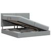 Storage Bed with Mattress Light Grey 200 X 200 Cm Fabric