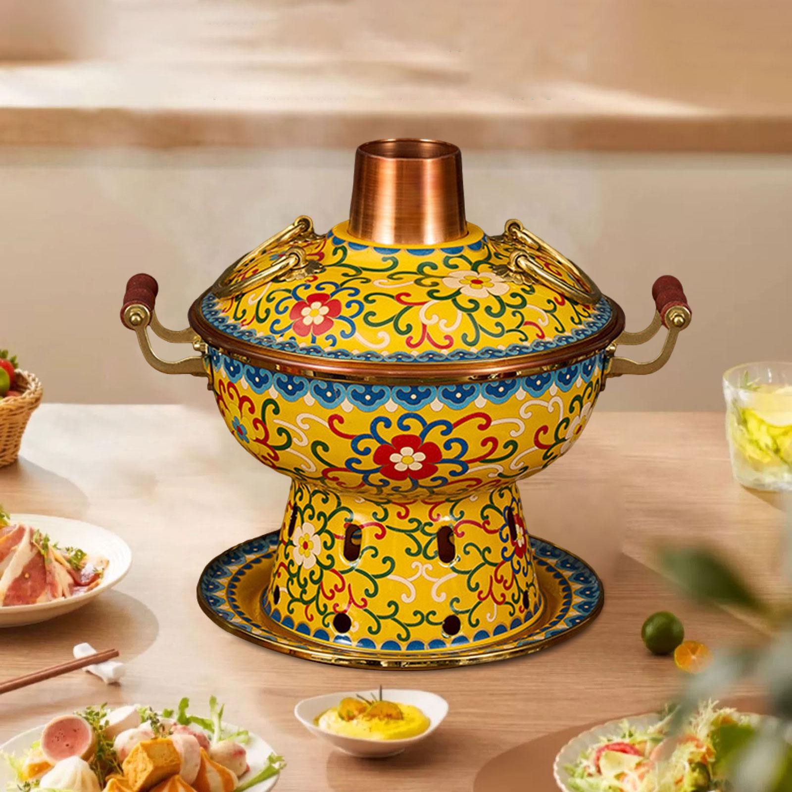 

Мини Хот Пот для Дома Чафиндиш Китайский Хот Пот Шабу Шабу Хот Пот жёлтый