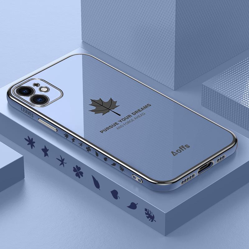 Samsung S25U Phone Case Electroplated Maple Leaf Note20Pro Protective Case S24 Suitable Silicone Soft A16A54 Ultra-thin