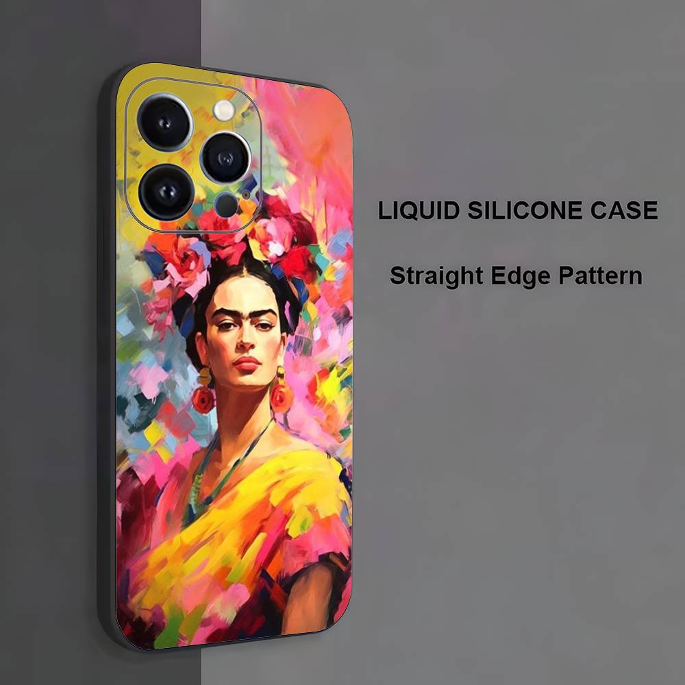 

Fashion F-FridaS-S K-Kahlo Phone Case For iPhone 17,16,15,14,13,12,11 ,Pro Max,XS,X,XR,SE,Mini,8,7,Soft Silicone Black Cover iPhone14promax