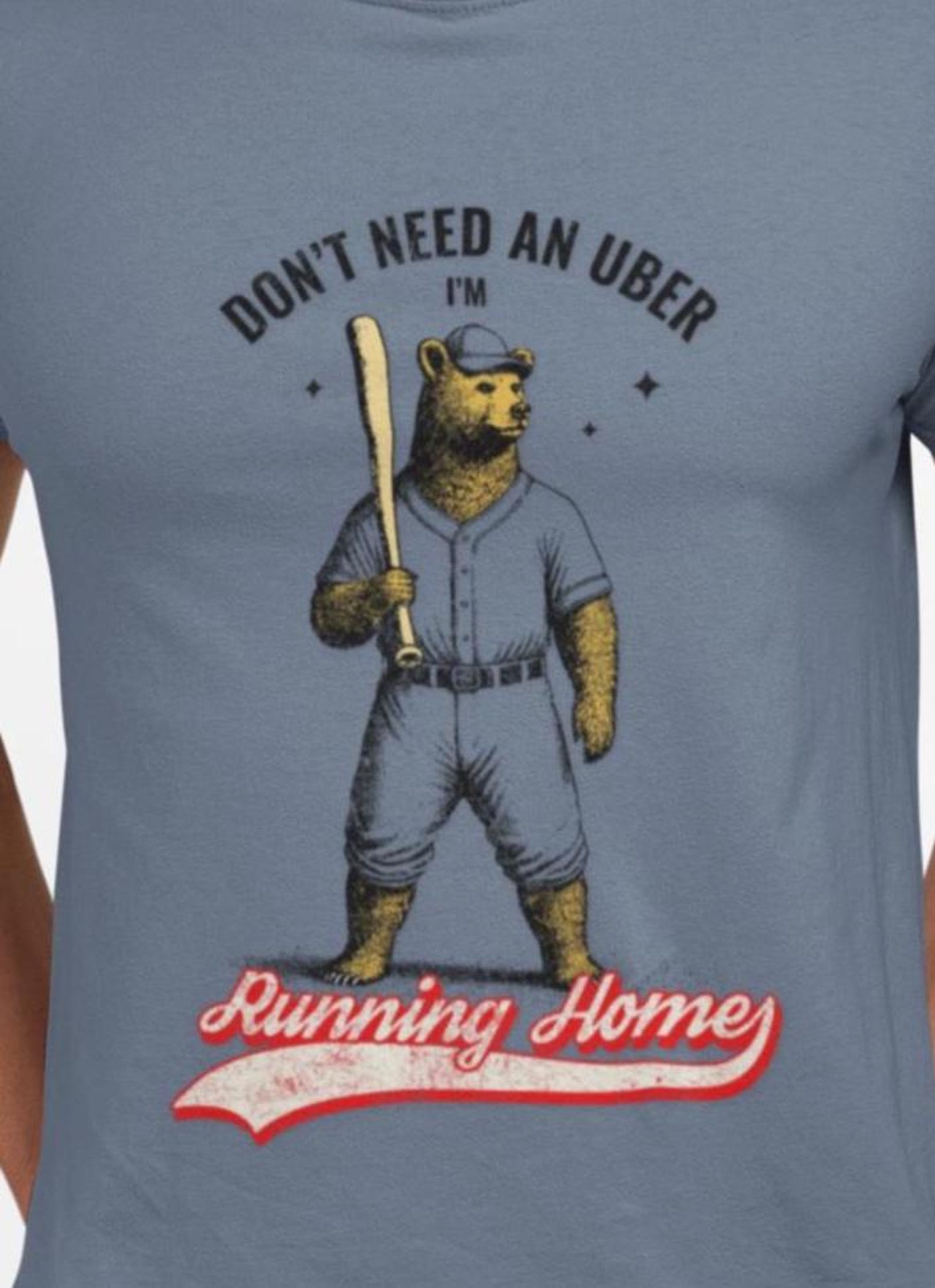 Playful Baseball Bear T-Shirt,  I m running home 3XL