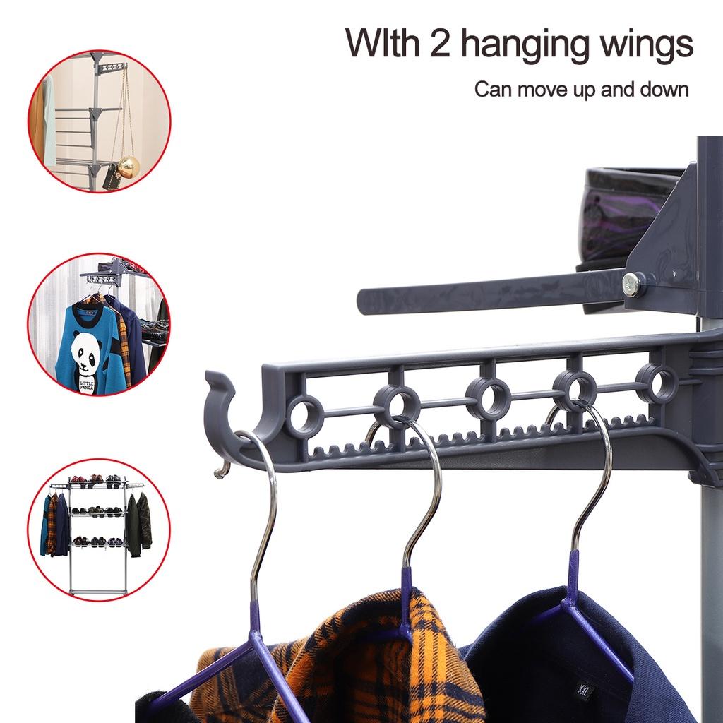 3 Tier Clothes Airer Horse Stainless Laundry Rack Foldable Clothes Drying Rack Hanging Drying Folding Storage Organizer