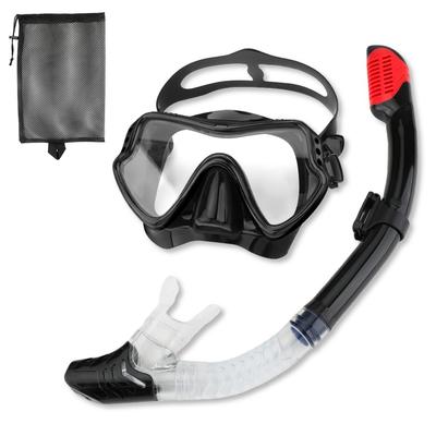Mască de Snorkel și Set Snorkel cu Sticlă Călită pentru Scufundări Respirație Scufundări Înot și Tub de Respirație din Silicon cu Depozitare Ergonomic Confortabil Impact