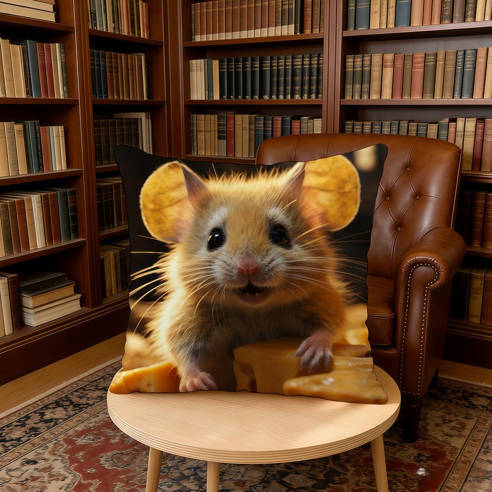 Cute Mouse Cheese Cushion Cover Home Office Birthday Anniversary Gifts Soft Skin Friendly Cushion Cover