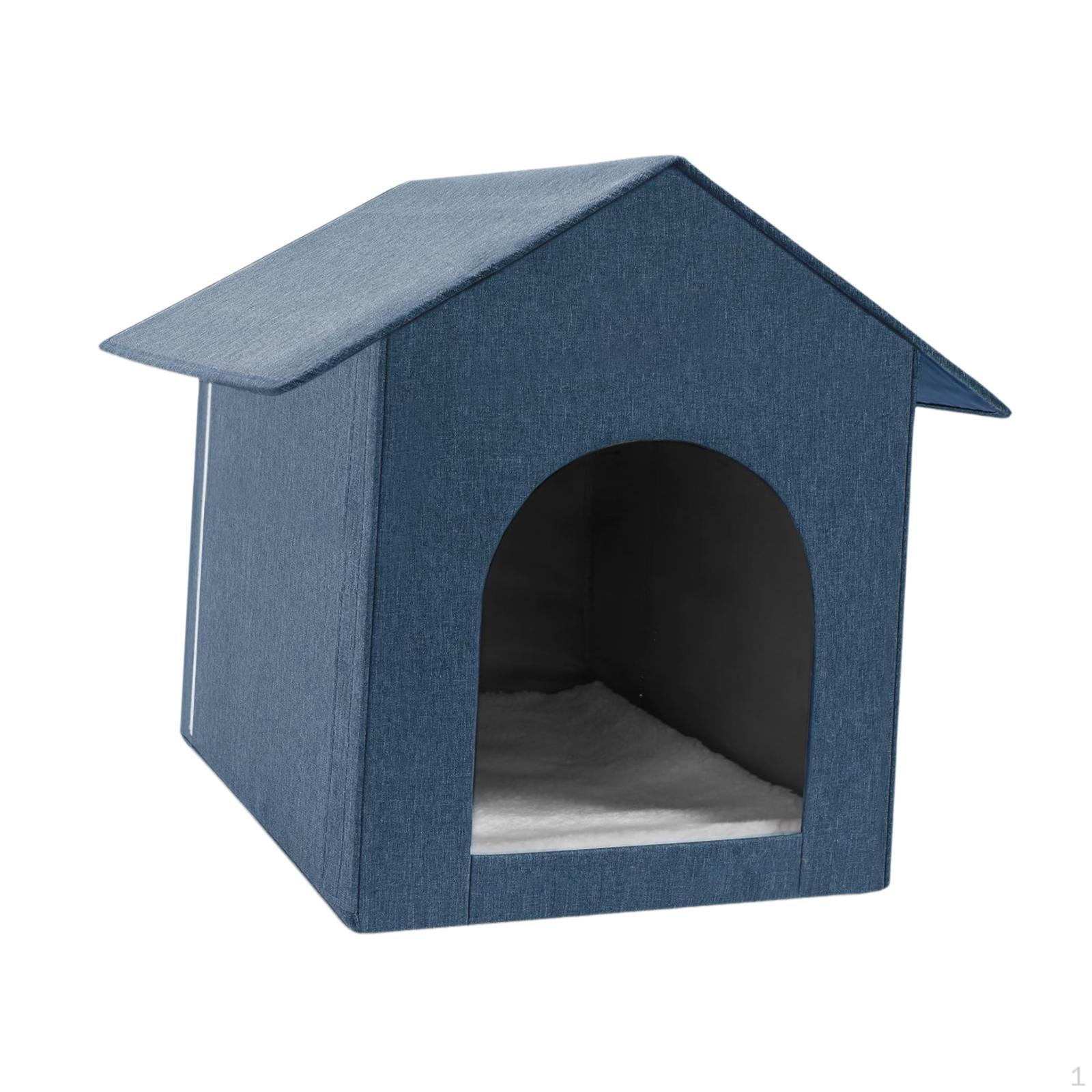 

Кровать для кошек, укрытие для домашних животных, современный всесезонный мягкий пещерный дом для сна синий