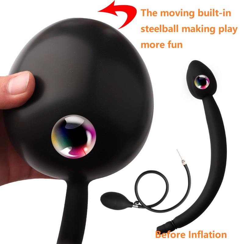Inflatable Butt Anal Plug Dilator with Puppy Tail Anal Sex Toys for Man and Women Couple Anal Vagina Expander