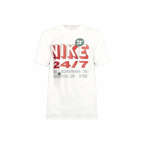 Nike Pánské volné měkké rychleschnoucí tričko na cvičení v bílé barvě