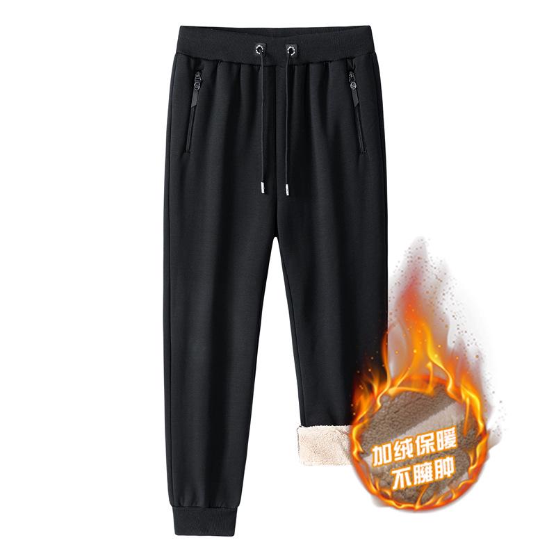 

Men s Fleece-Lined Cotton Sweatpants: Thick, Warm Casual Pants for Autumn and Winter 2XL