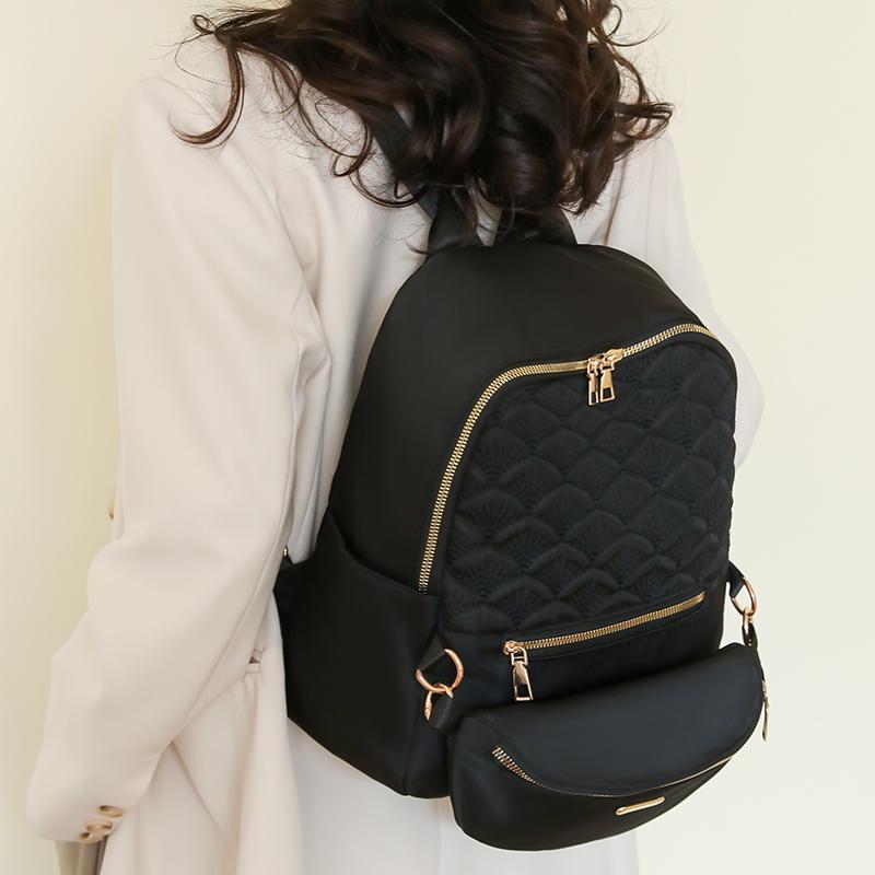 Ромбовидный рюкзак Женская сумка через плечо с буквенным принтом Дорожный рюкзак синий — фото 8